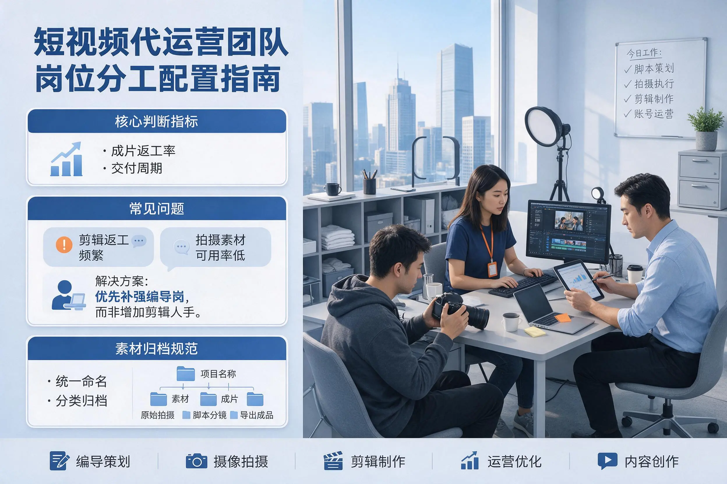 短视频代运营团队如何配置？山西企业岗位分工科普说明