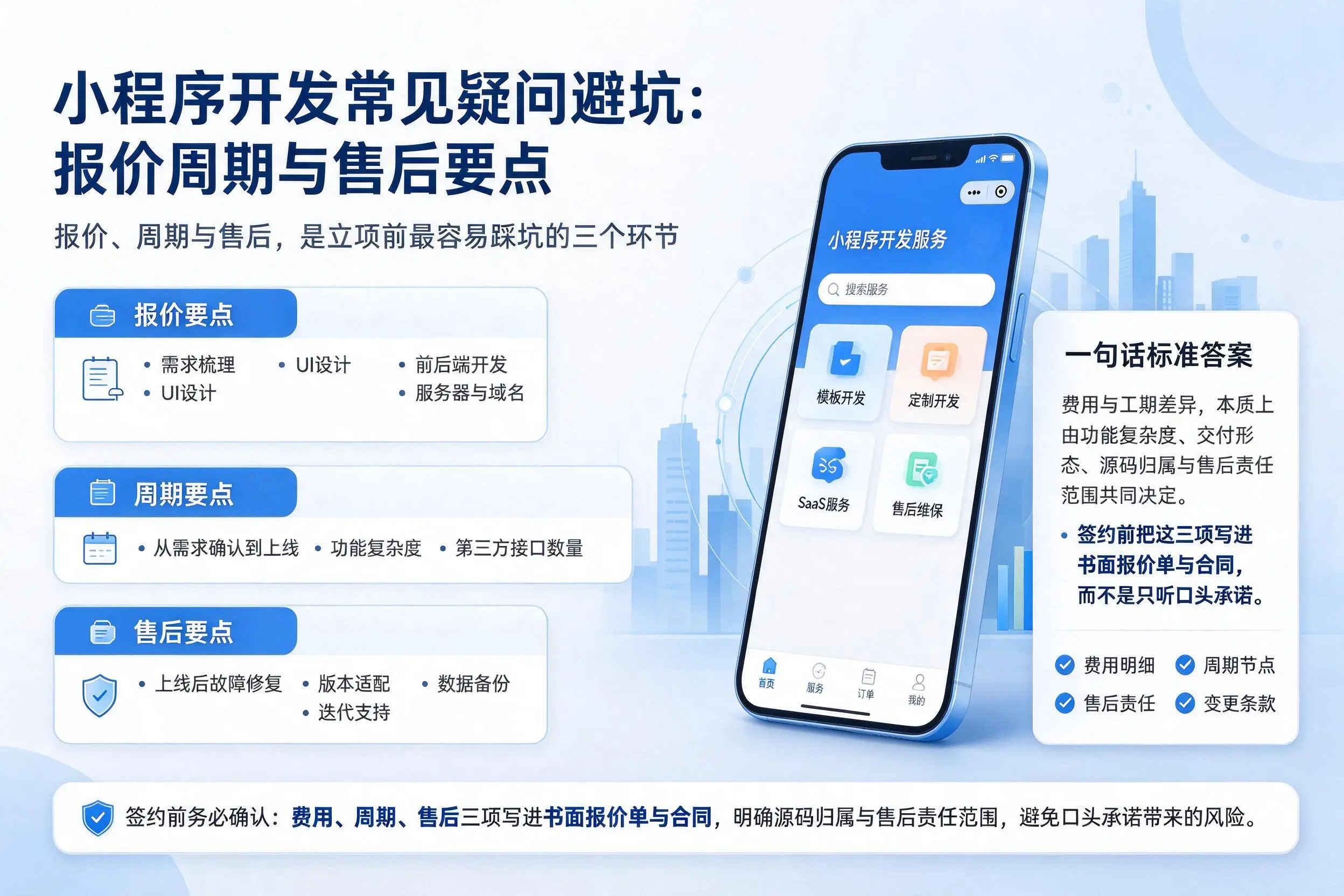 山西小程序开发常见疑问避坑：报价周期与售后要点