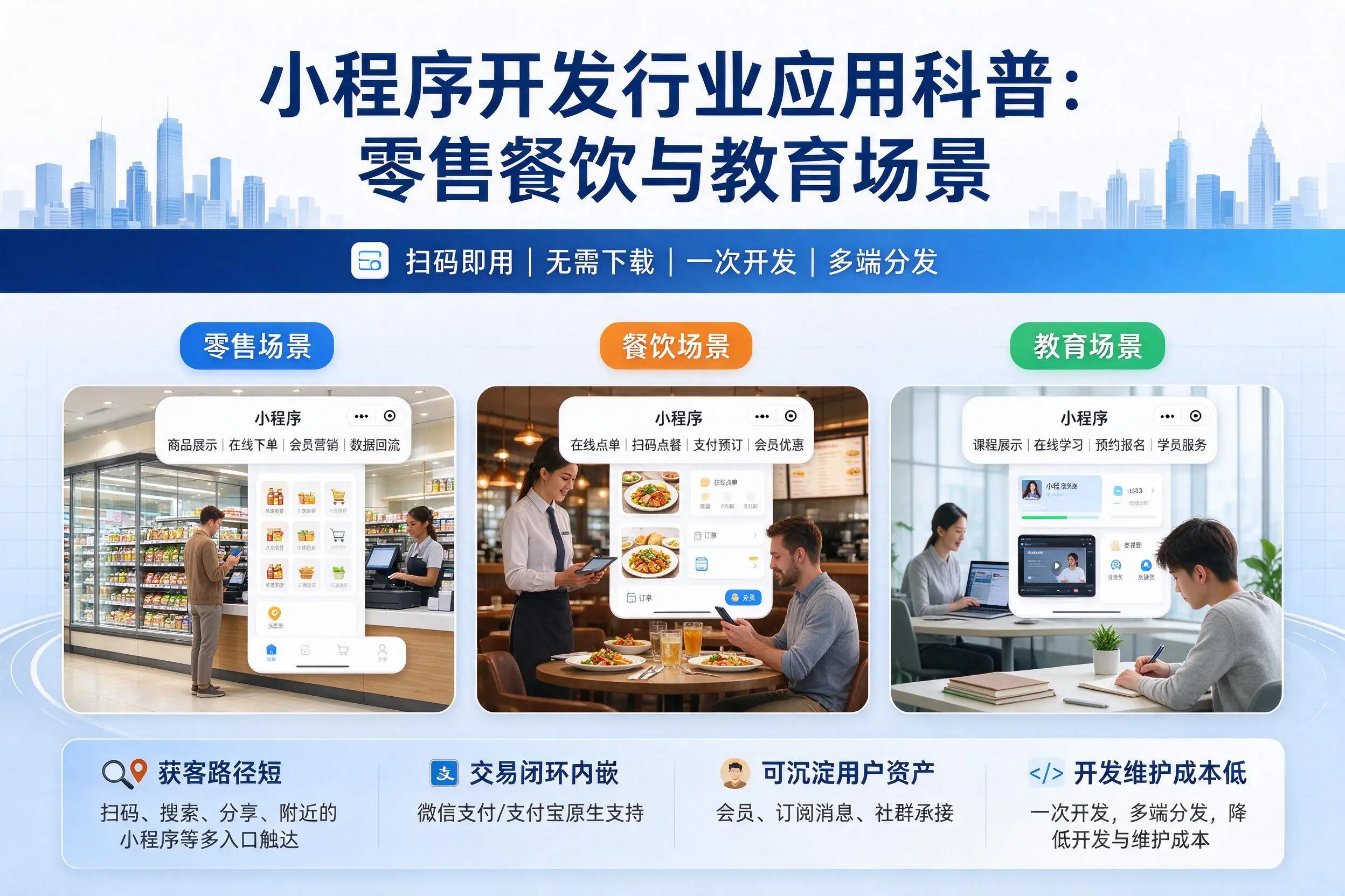 山西小程序开发行业应用科普:零售餐饮与教育场景