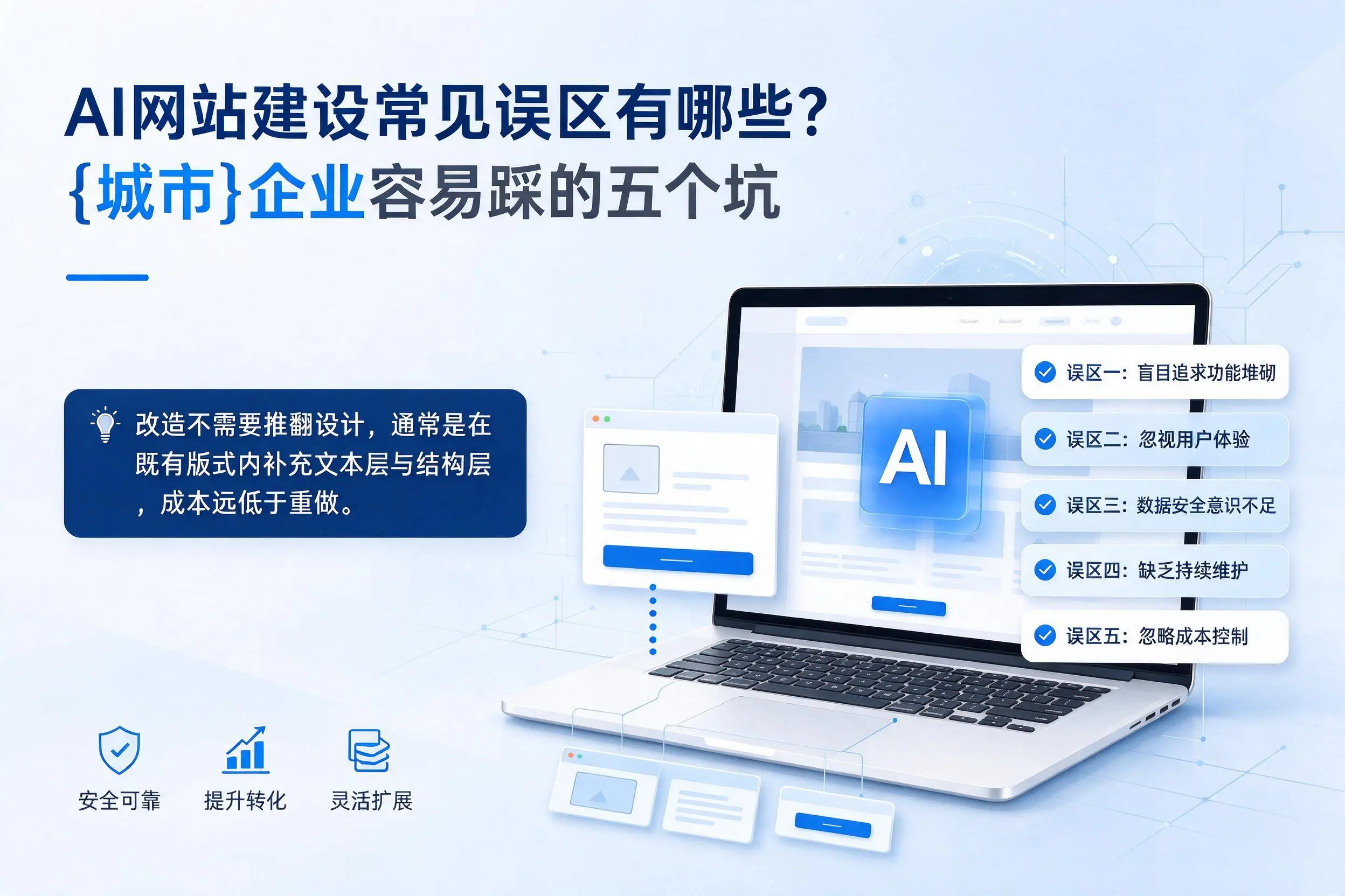 AI网站建设常见误区有哪些？山西企业容易踩的五个坑