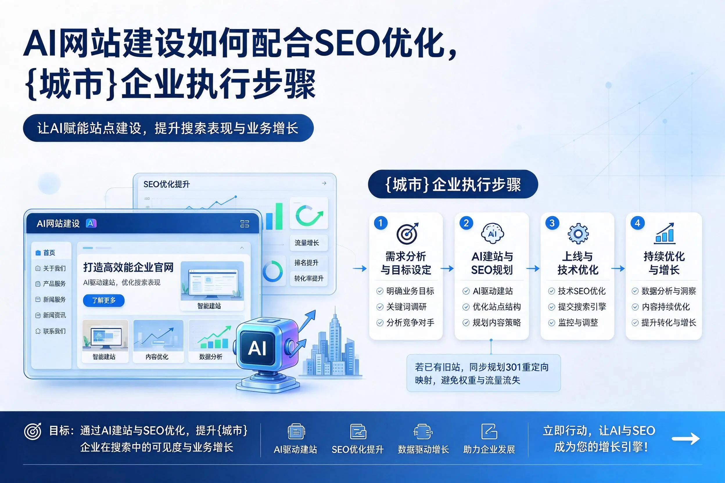 AI网站建设如何配合SEO优化，山西企业执行步骤