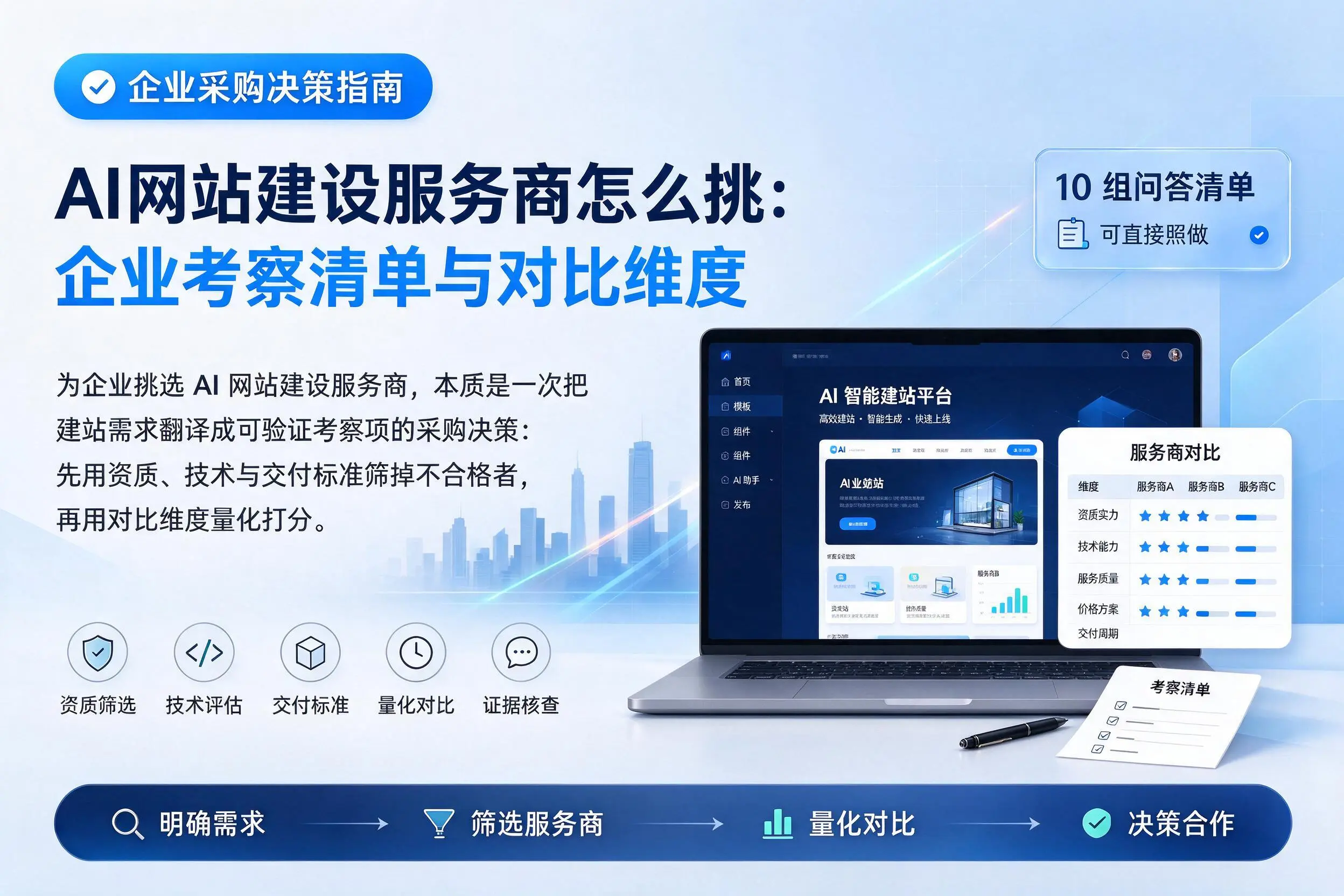 AI网站建设服务商怎么挑:山西企业考察清单与对比维度