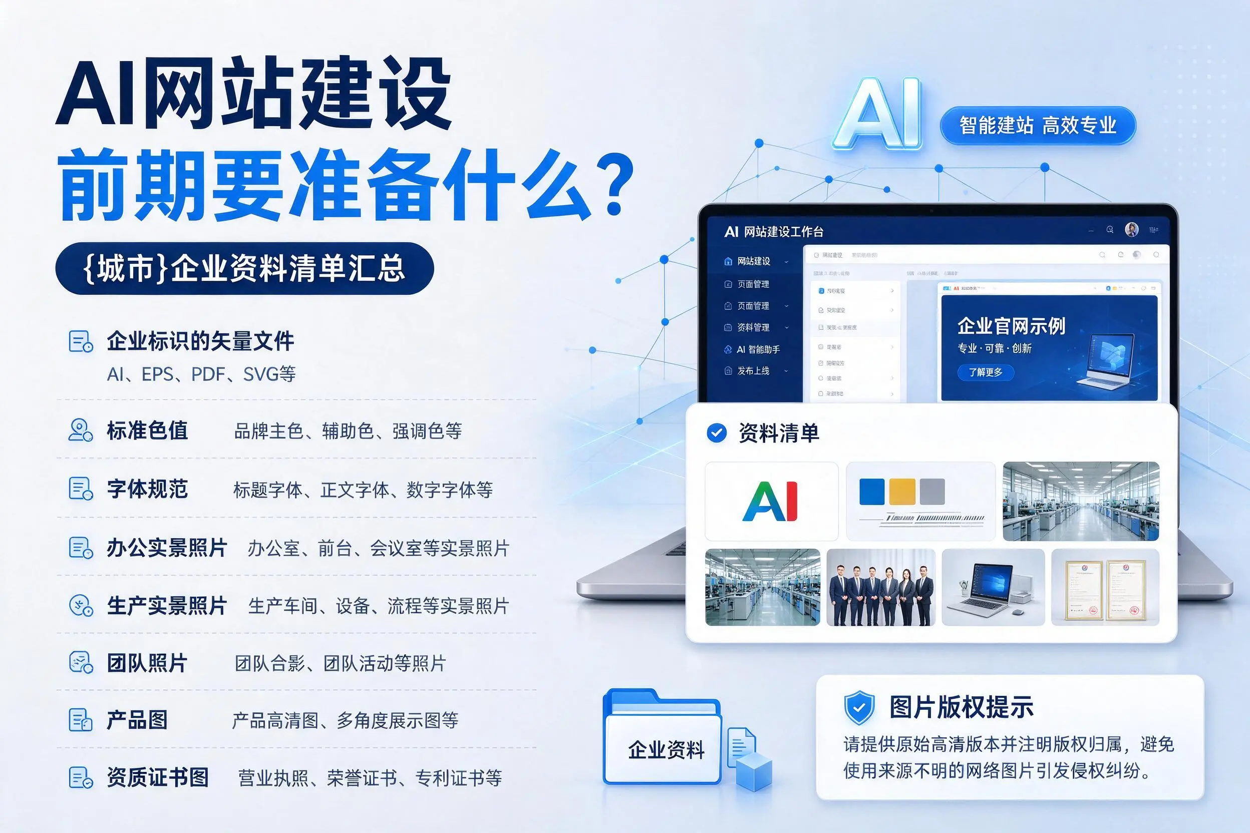 AI网站建设前期要准备什么？山西企业资料清单汇总