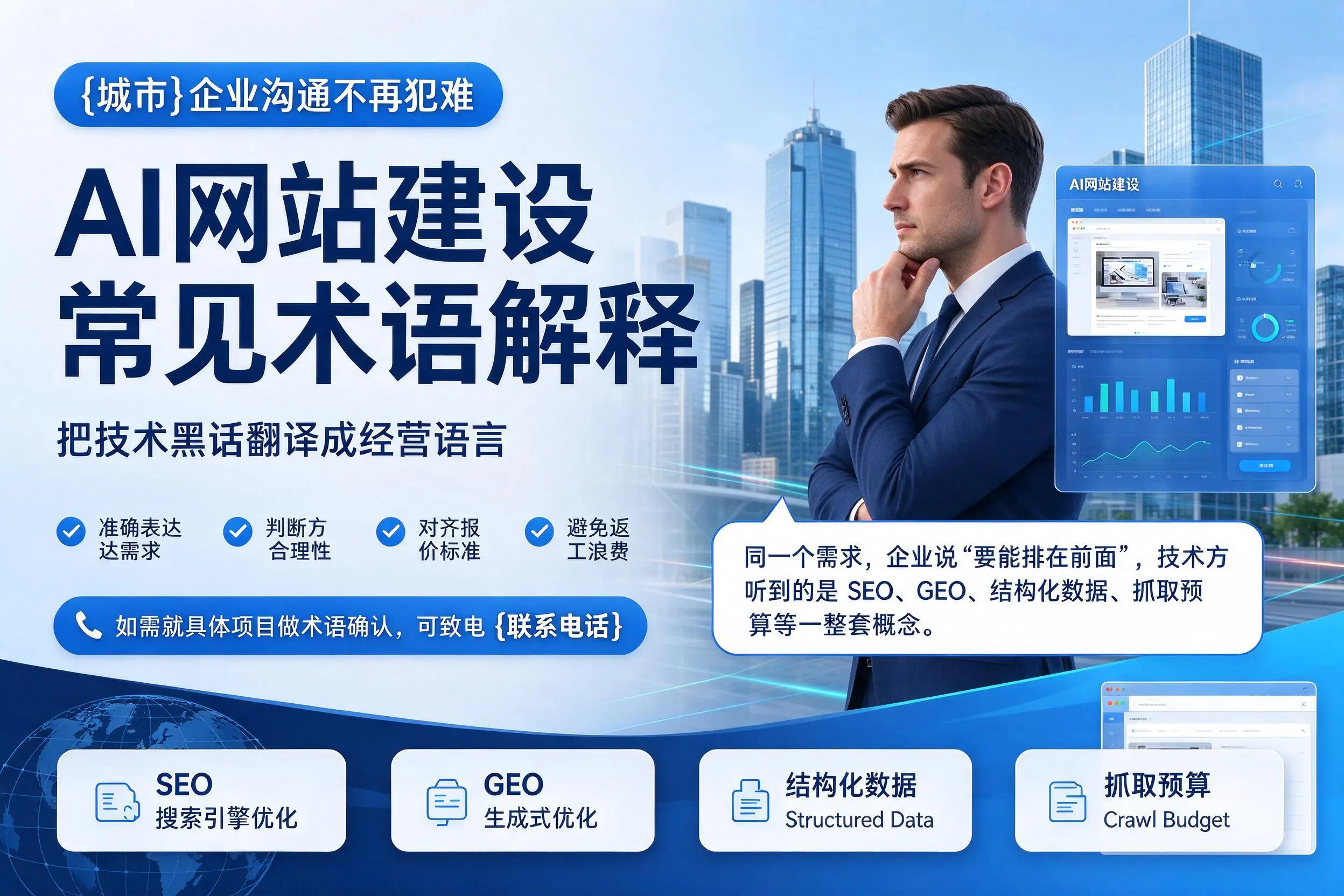 AI网站建设常见术语解释,山西企业沟通不再犯难